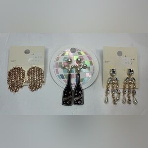 New three pairs of earrings